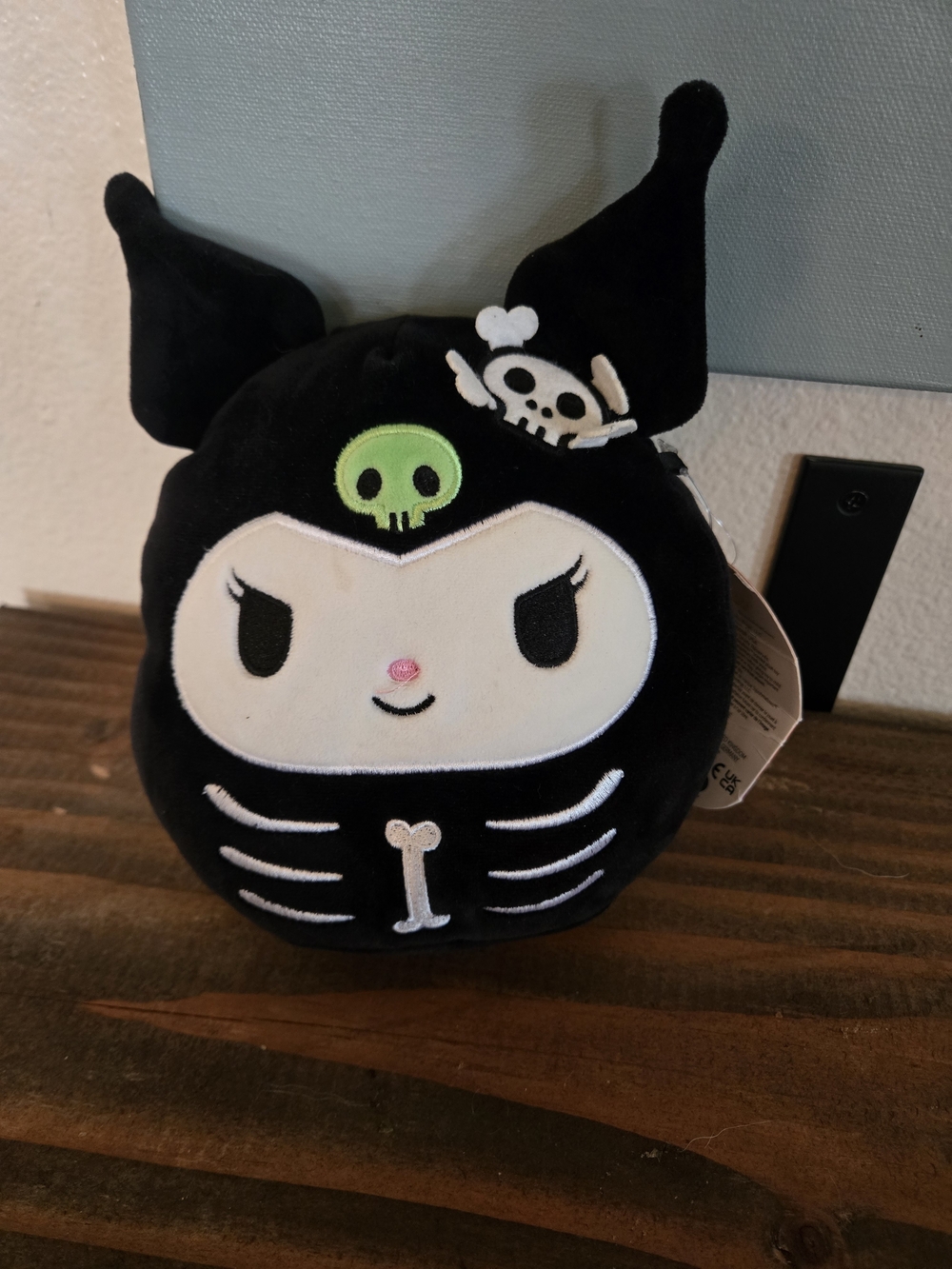 Squishmallows Black and White Skull Character Plush